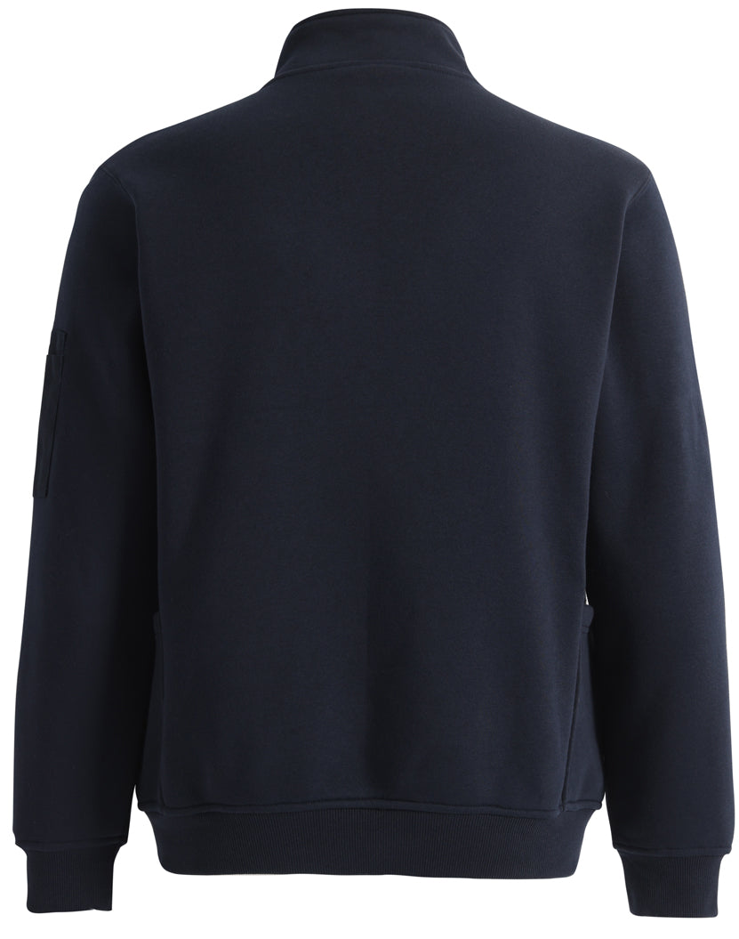 Unisex Premium Fleece Half Zip Work Sweat - Navy - Back