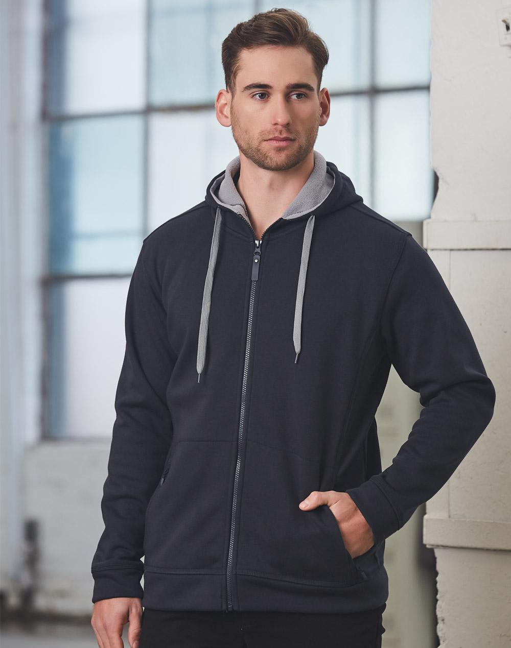 Winning Spirit Men's Full Zip Contrast Fleece Hoodie FL17