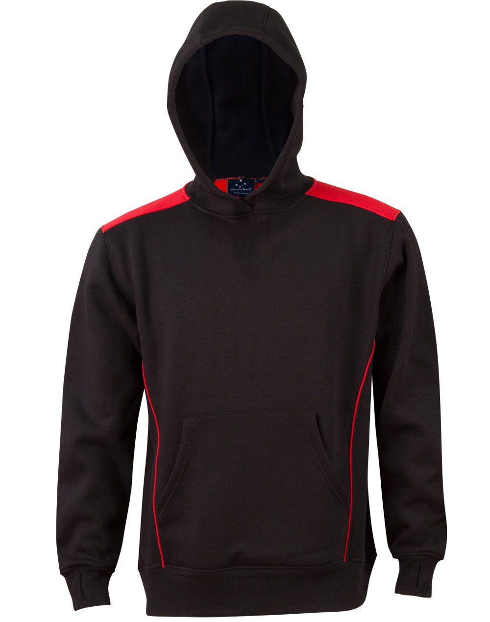Croxton Hoodie Kid's - Black/Red - Front
