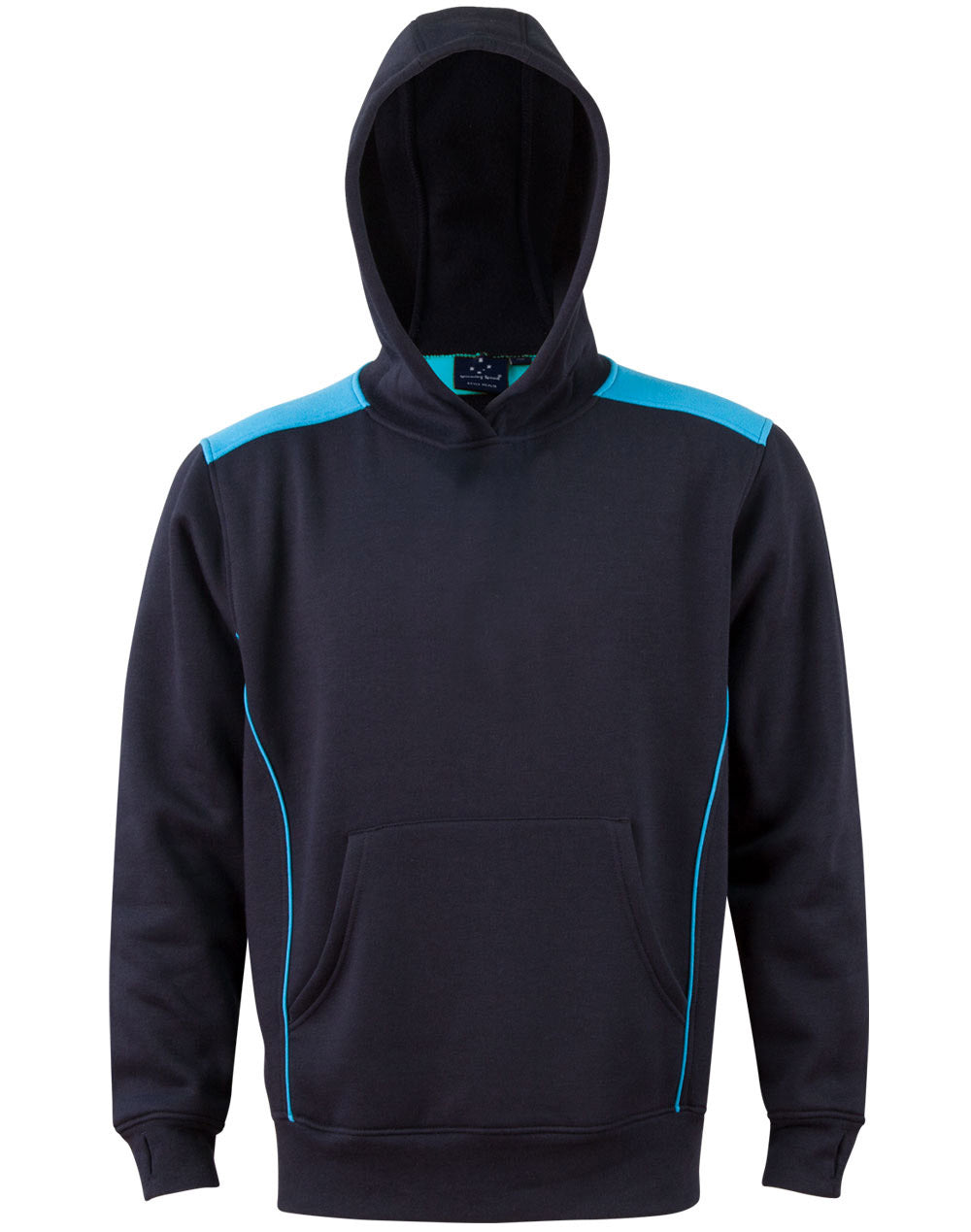 Croxton Hoodie Kid's - Navy/Aqua Blue - Front