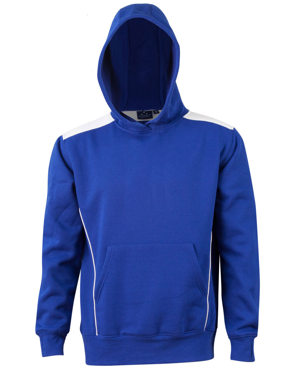 Kids' Kangaroo Pocket Contrast Hoodie - FL19K - Royal / White
