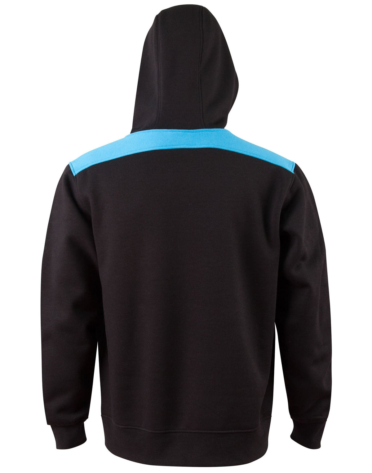 Croxton Hoodie Adult Unisex - Black/Aqua Blue - Back