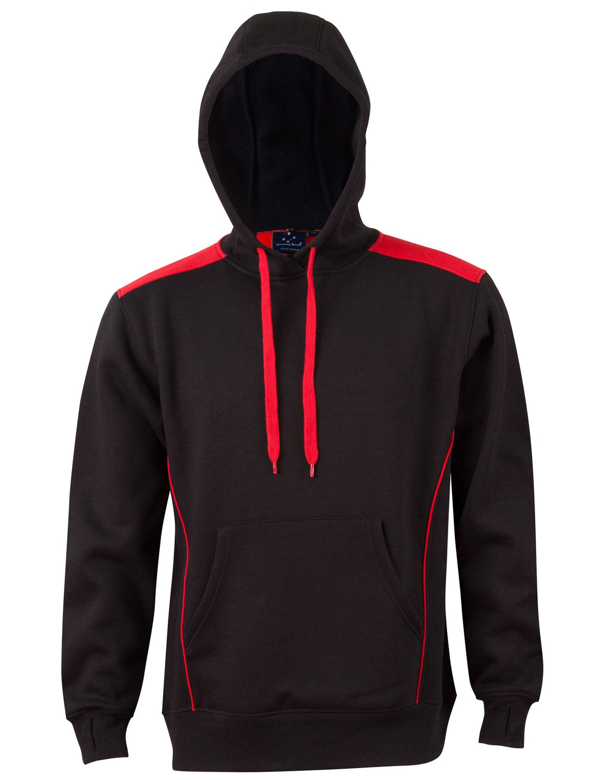 Croxton Hoodie Adult Unisex - Black/Red - Front