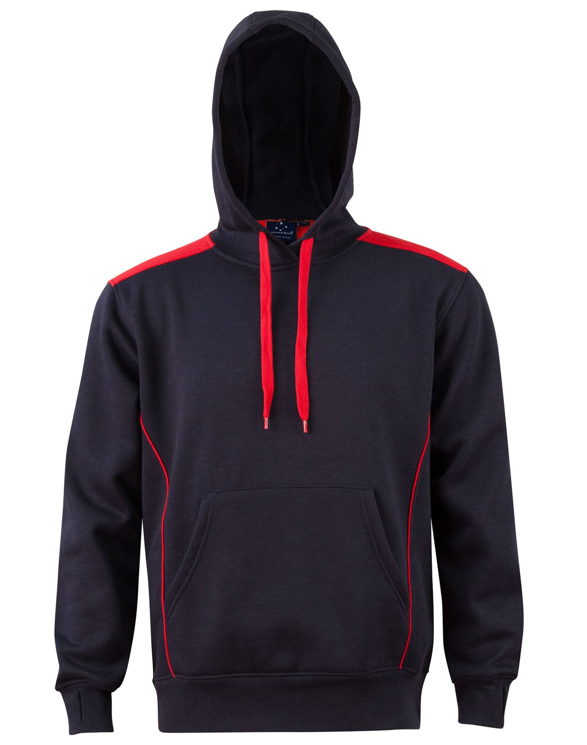 Croxton Hoodie Adult Unisex - Navy/Red - Front