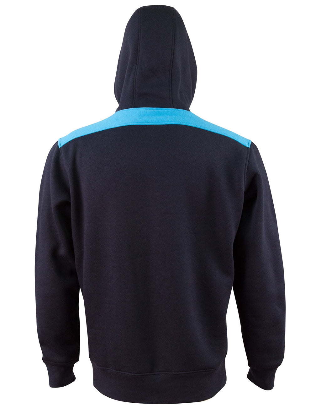 Croxton Hoodie Adult Unisex - Navy/Aqua Blue - Back