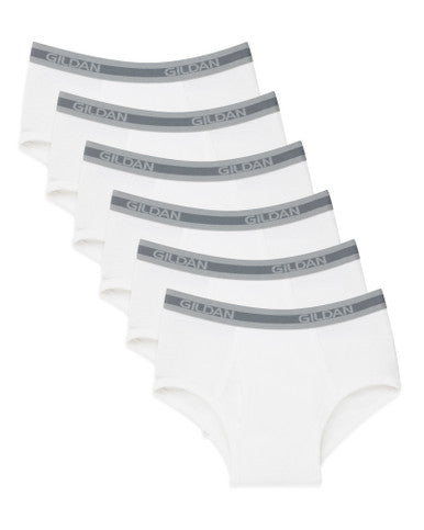 Gildan GIL1101 Men's Briefs 6 Pack - White