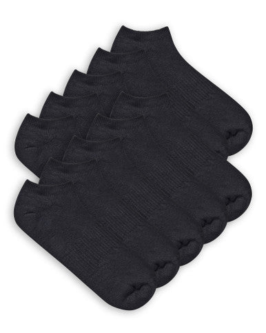 Gildan GBM0010 Men's Cotton No Show Sock 10 Pair Pack - Black