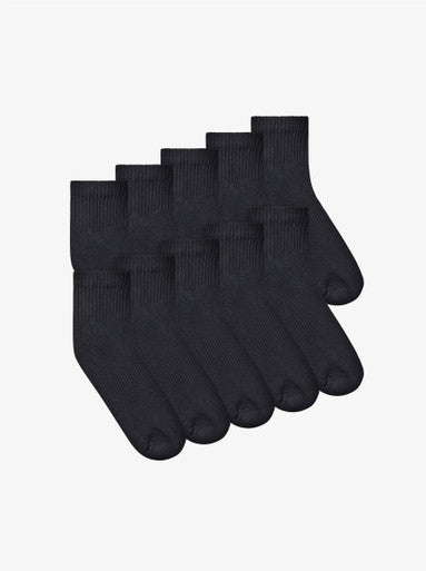 Gildan GBM0012 Men's Cotton Ankle Sock 10 Pair Pack - Black