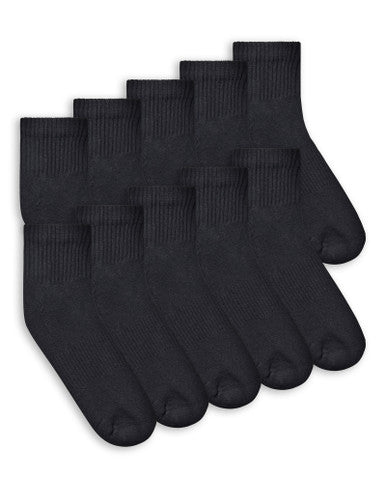 Gildan GBM0012 Men's Cotton Ankle Sock 10 Pair Pack - Black