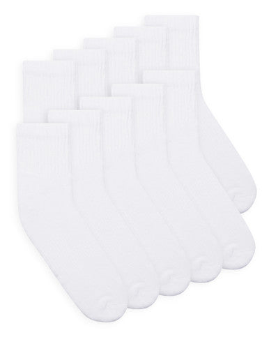 Gildan GBM0012 Men's Cotton Ankle Sock 10 Pair Pack - White