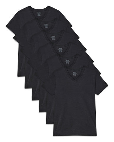 Gildan GIL1103 V-Neck Undershirt 6 Pack - Black