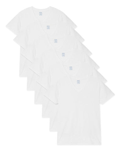 Gildan GIL1103 V-Neck Undershirt 6 Pack - White