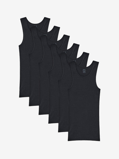 Gildan GIL1104 A-Shirt Undershirt 6 Pack - Black