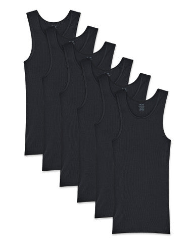 Gildan GIL1104 A-Shirt Undershirt 6 Pack - Black