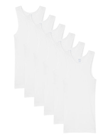 Gildan GIL1104 A-Shirt Undershirt 6 Pack - White