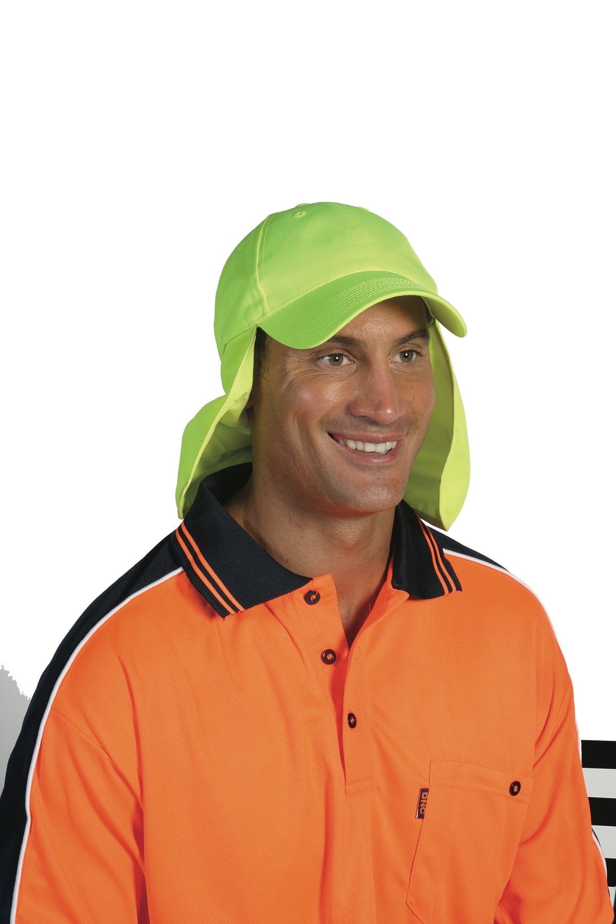 DNC Workwear HiVis Cap with Flap H023