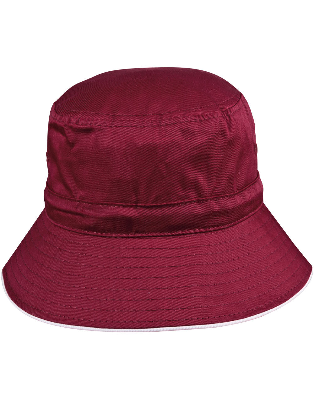 Bucket hat sandwitch+toggle - H1033 - Maroon / White