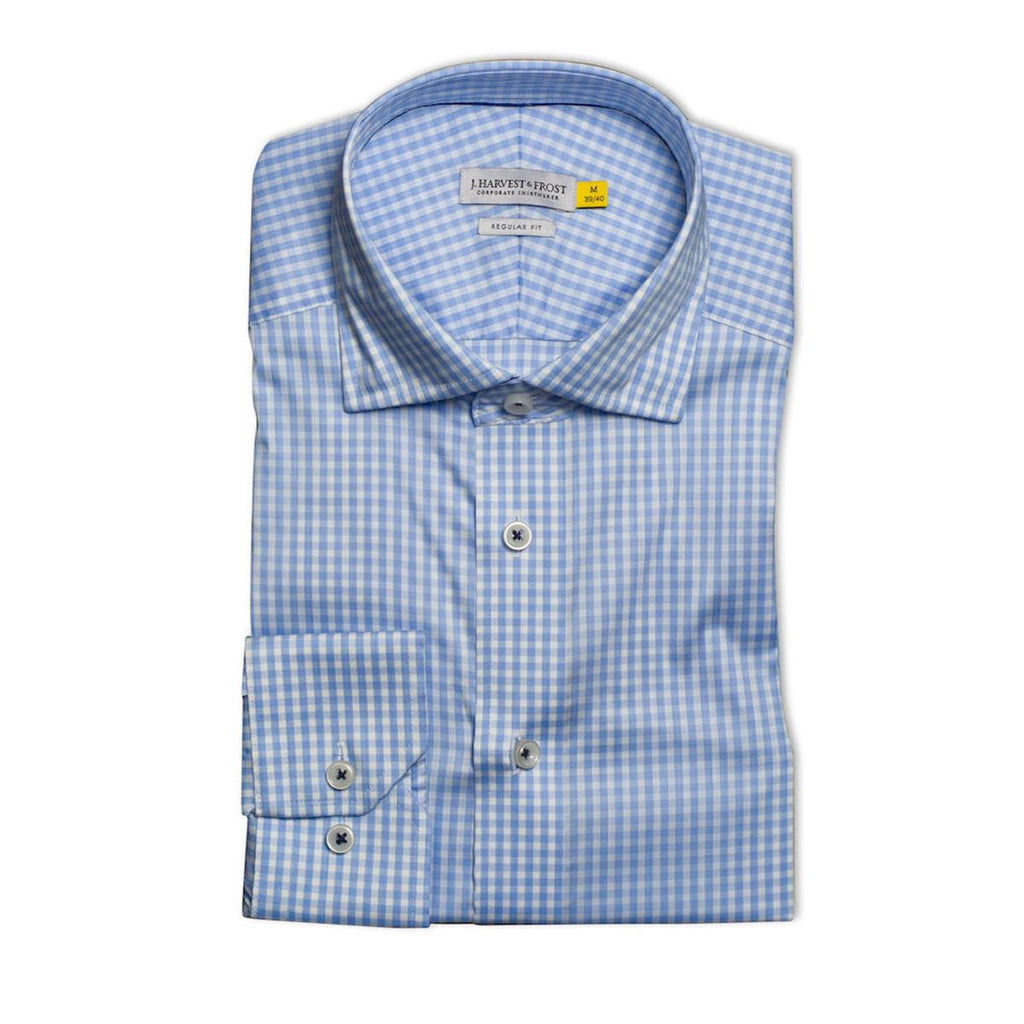 Yellow Bow 53 Men's Shirt - Sky Blue Check - Back