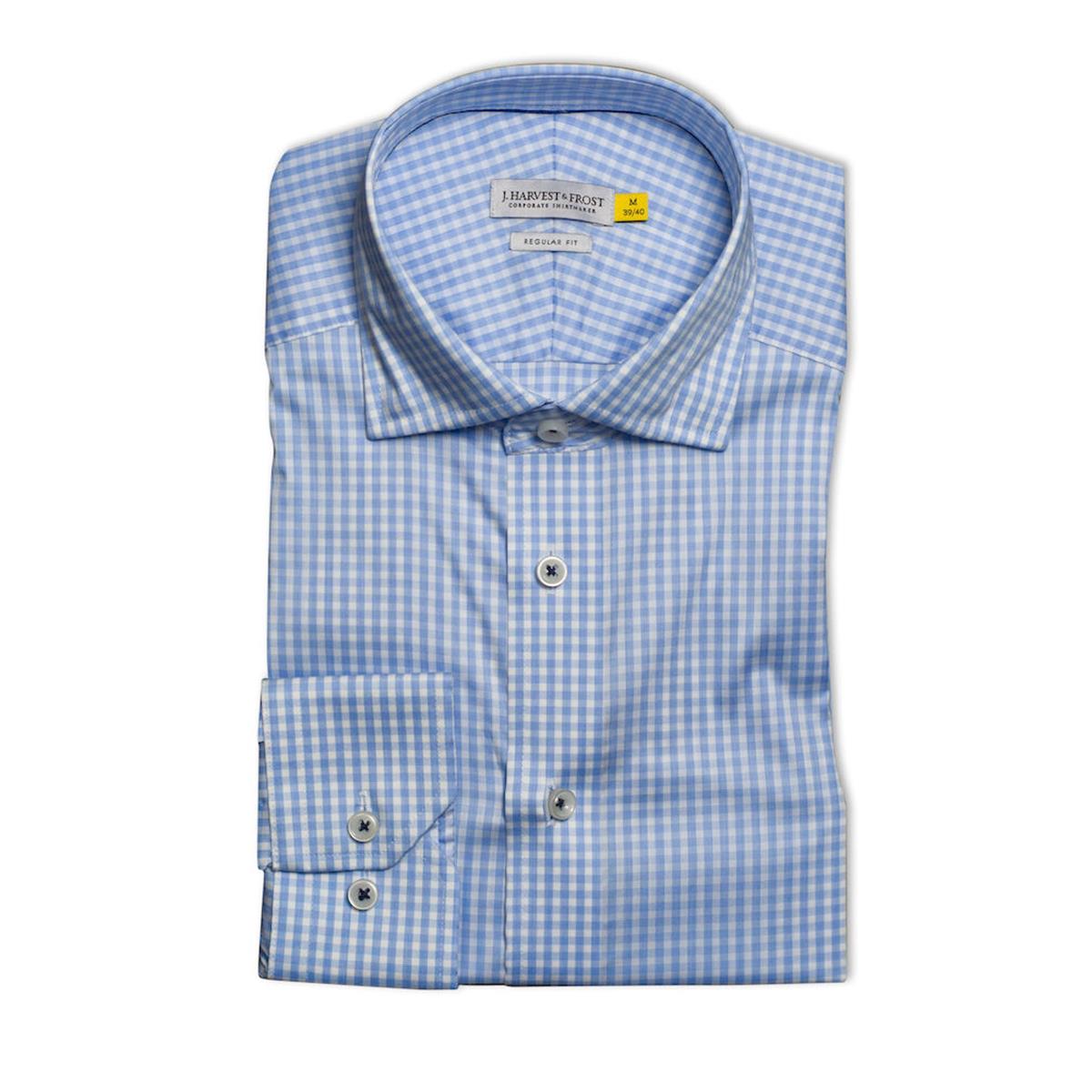 Yellow Bow 53 Men's Shirt - Sky Blue Check - Back