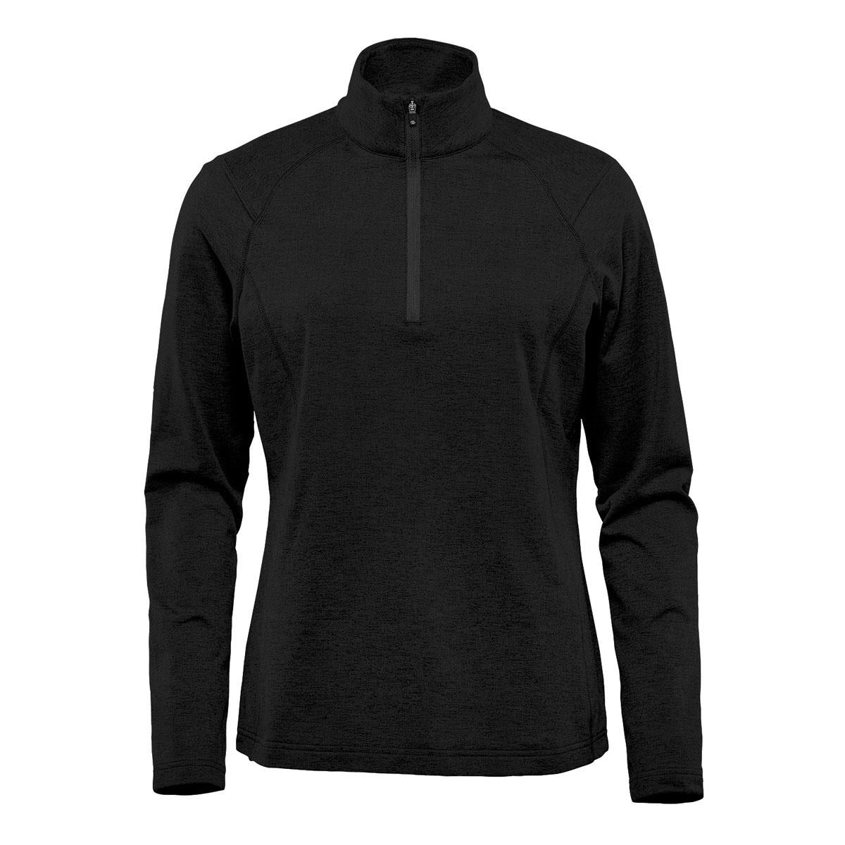 Women's Treeline Performance 1/4 Zip Pullover - Black - Front