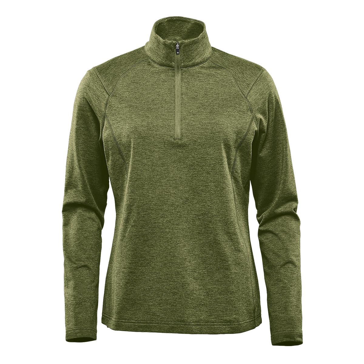 Women's Treeline Performance 1/4 Zip Pullover - Sage Green Heather - Front