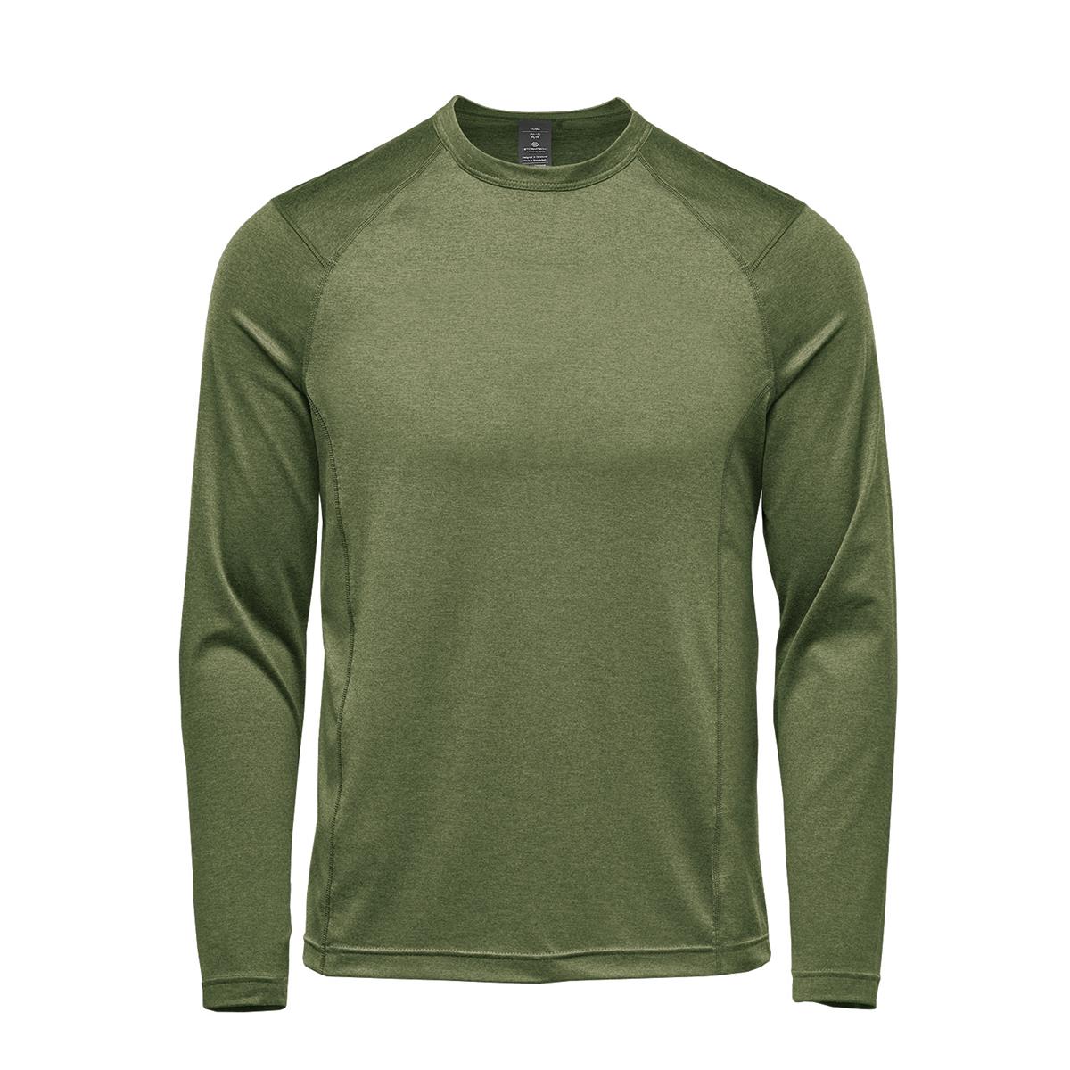 Men's Milano L/S Crew Neck - Sage Green Heather - Front