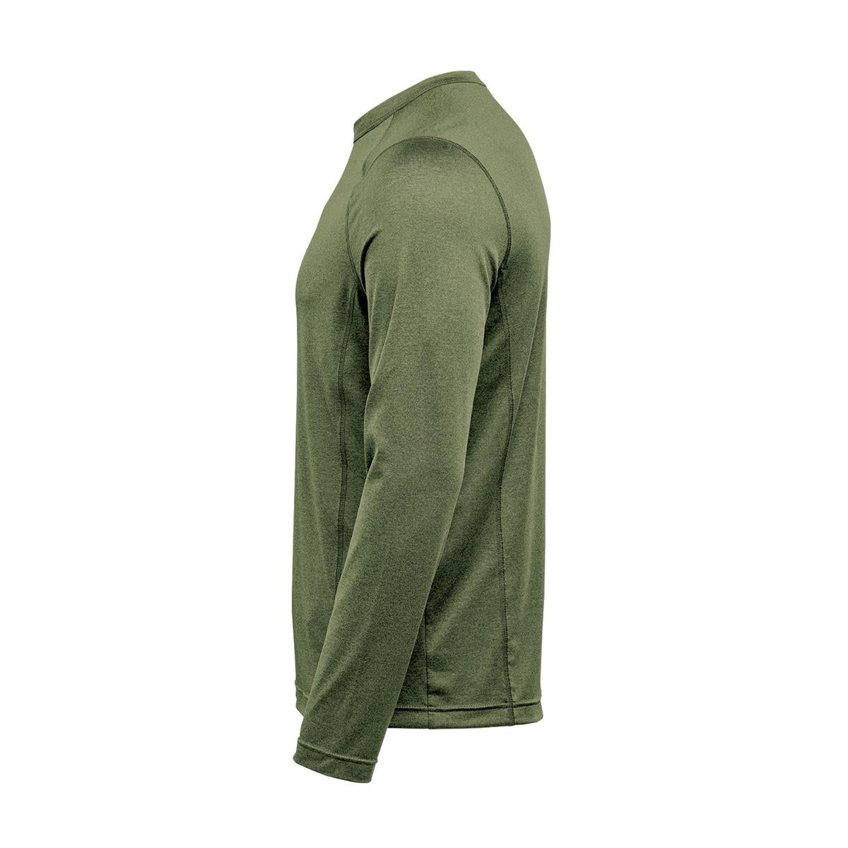 Men's Milano L/S Crew Neck - Sage Green Heather - Back