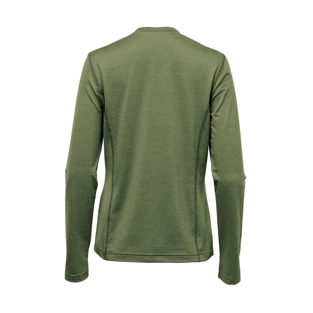 Women's Milano L/S Crew Neck - Sage Green Heather - Back