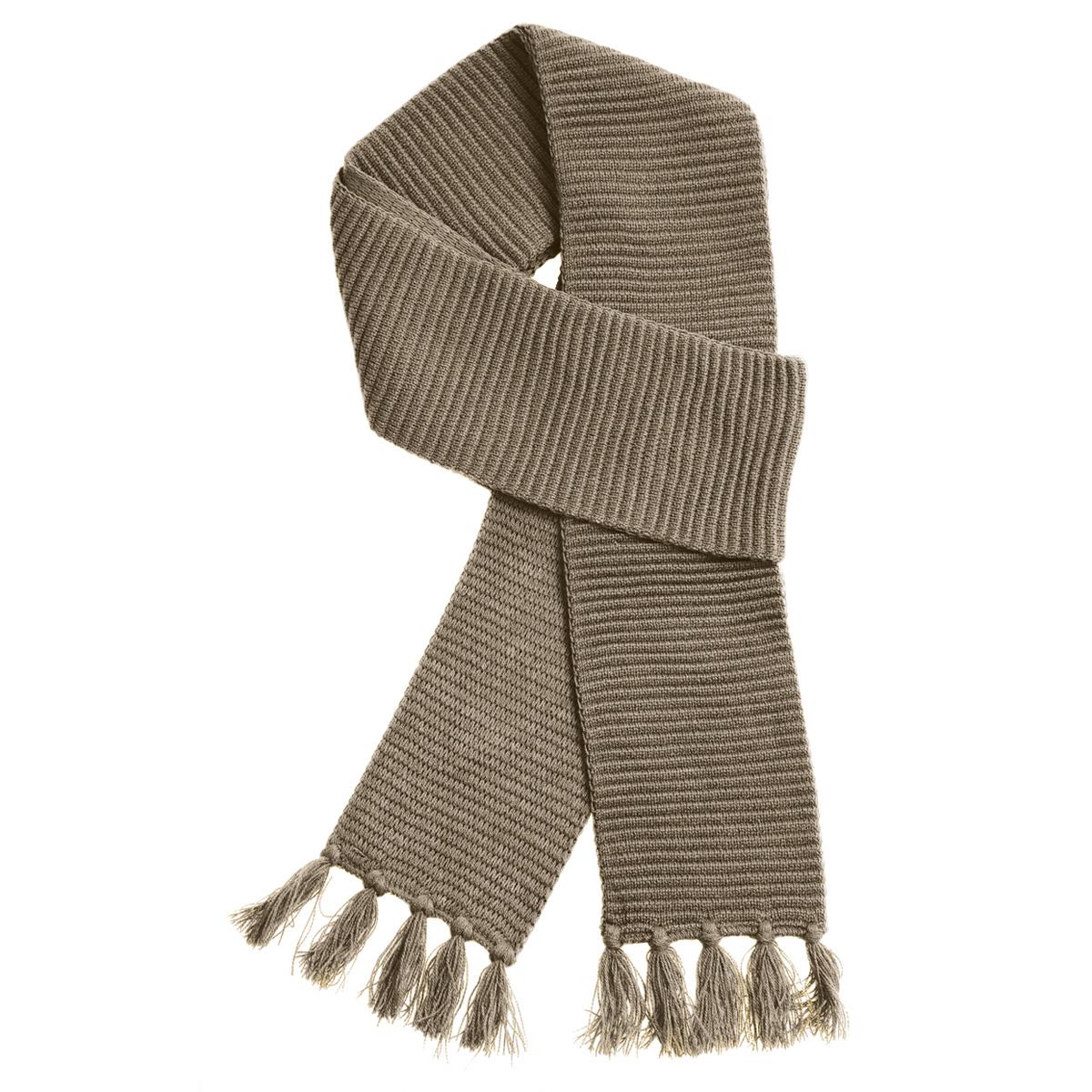 Ruga Knit Scarf - Taupe - Front
