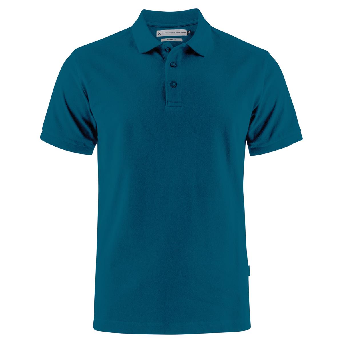 Neptune Regular Men's Cotton Polo - Petrol - Front