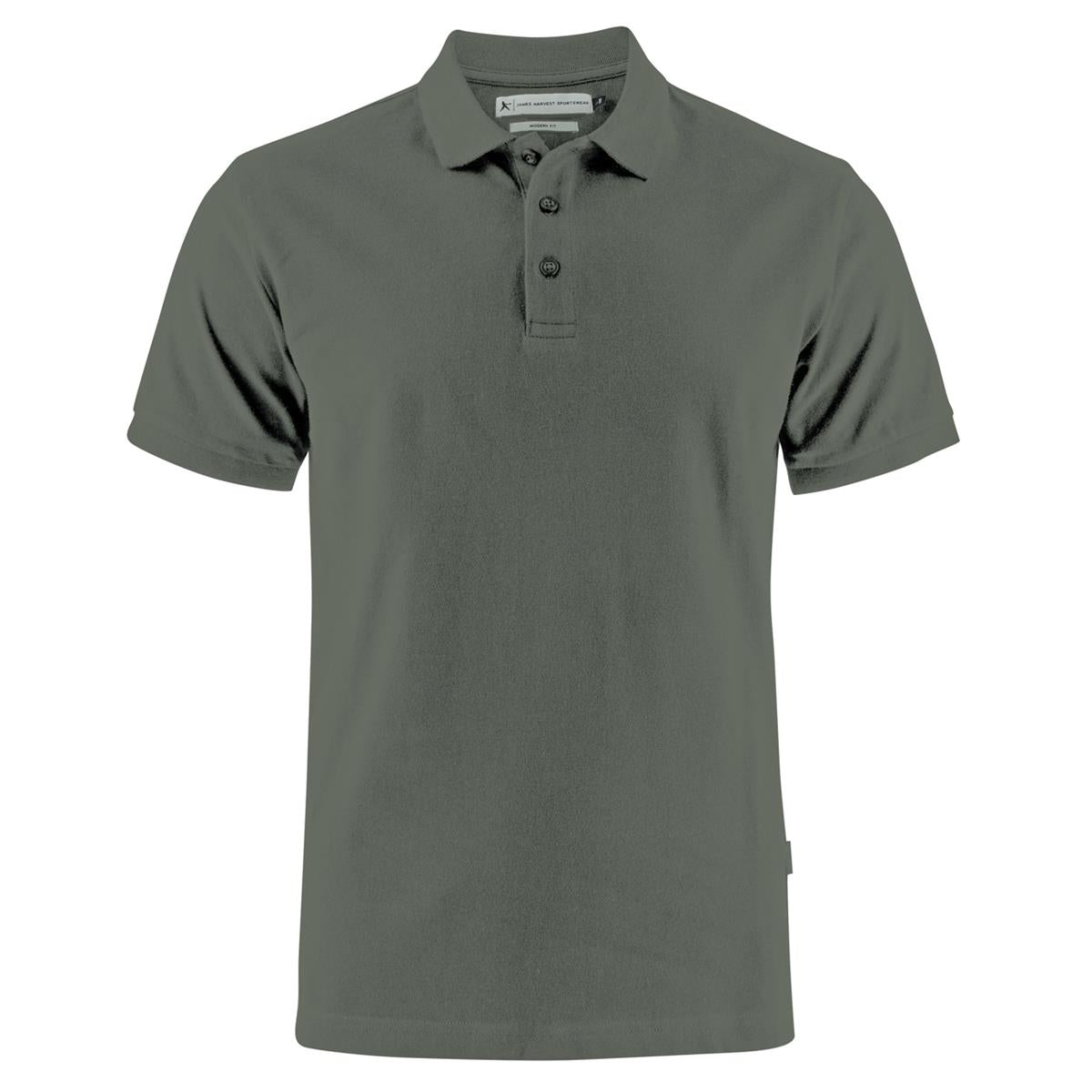 Neptune Modern Men's Cotton Polo - Anthracite - Front