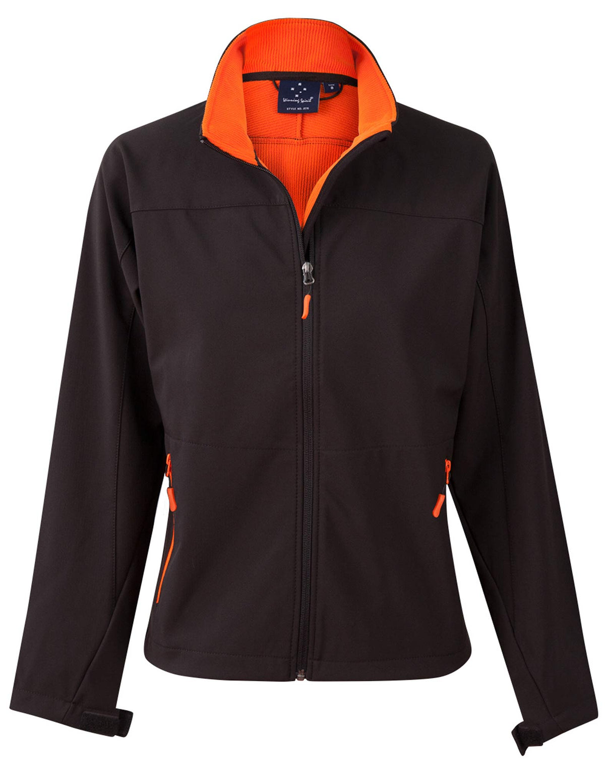 Ladies' Softshell Contrast Jacket - JK16 - Black / Orange