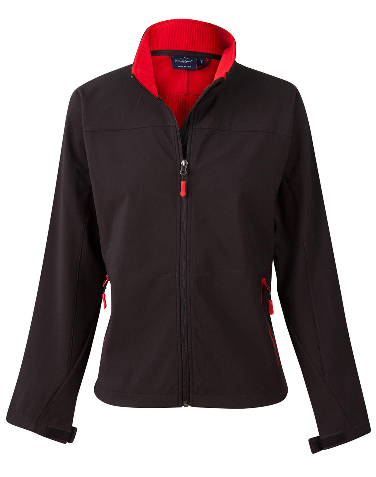 Ladies' Softshell Contrast Jacket - JK16 - Black / Red