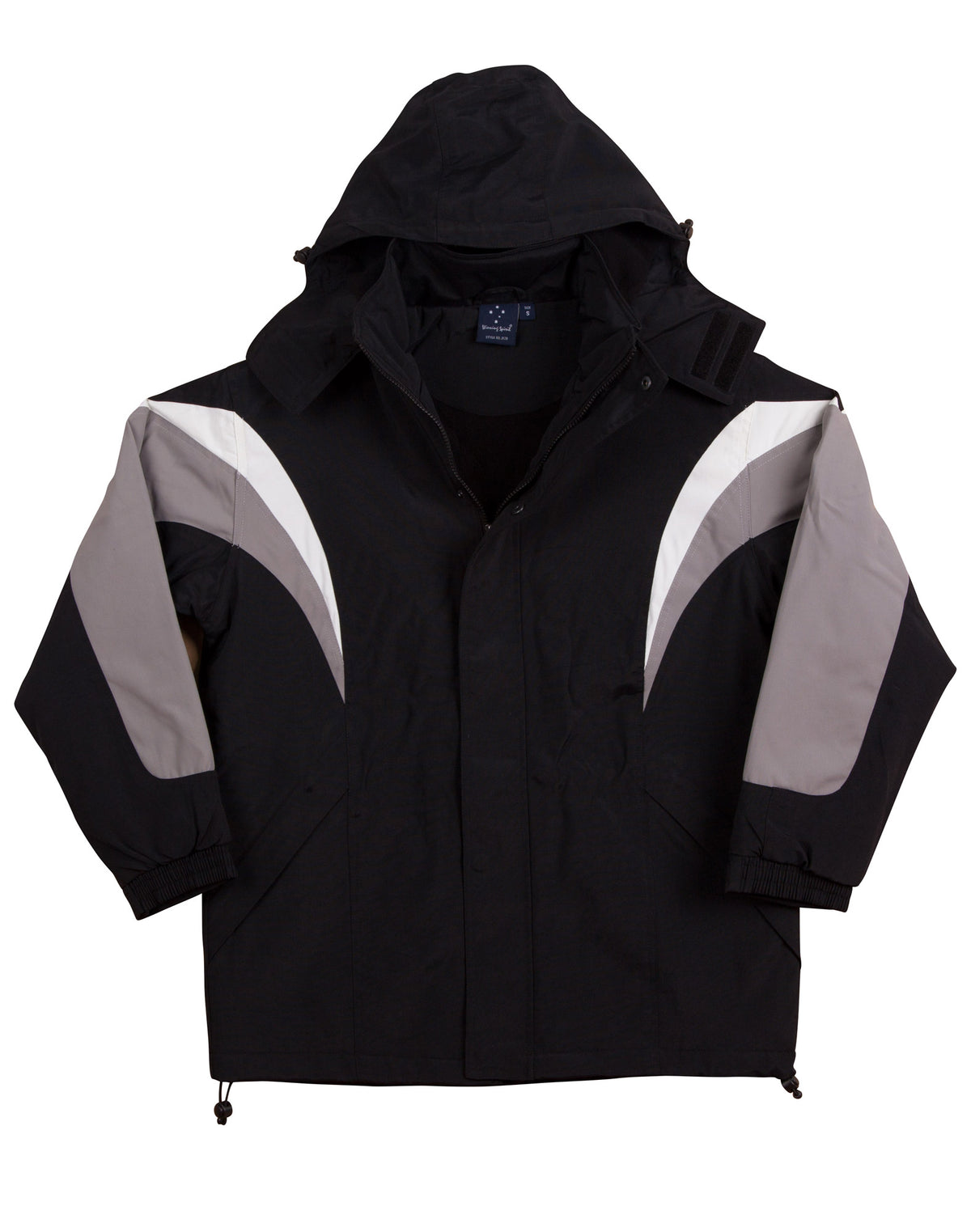 Bathurst Tri-Color Jacket With Hood - JK28 - Black / White / Grey
