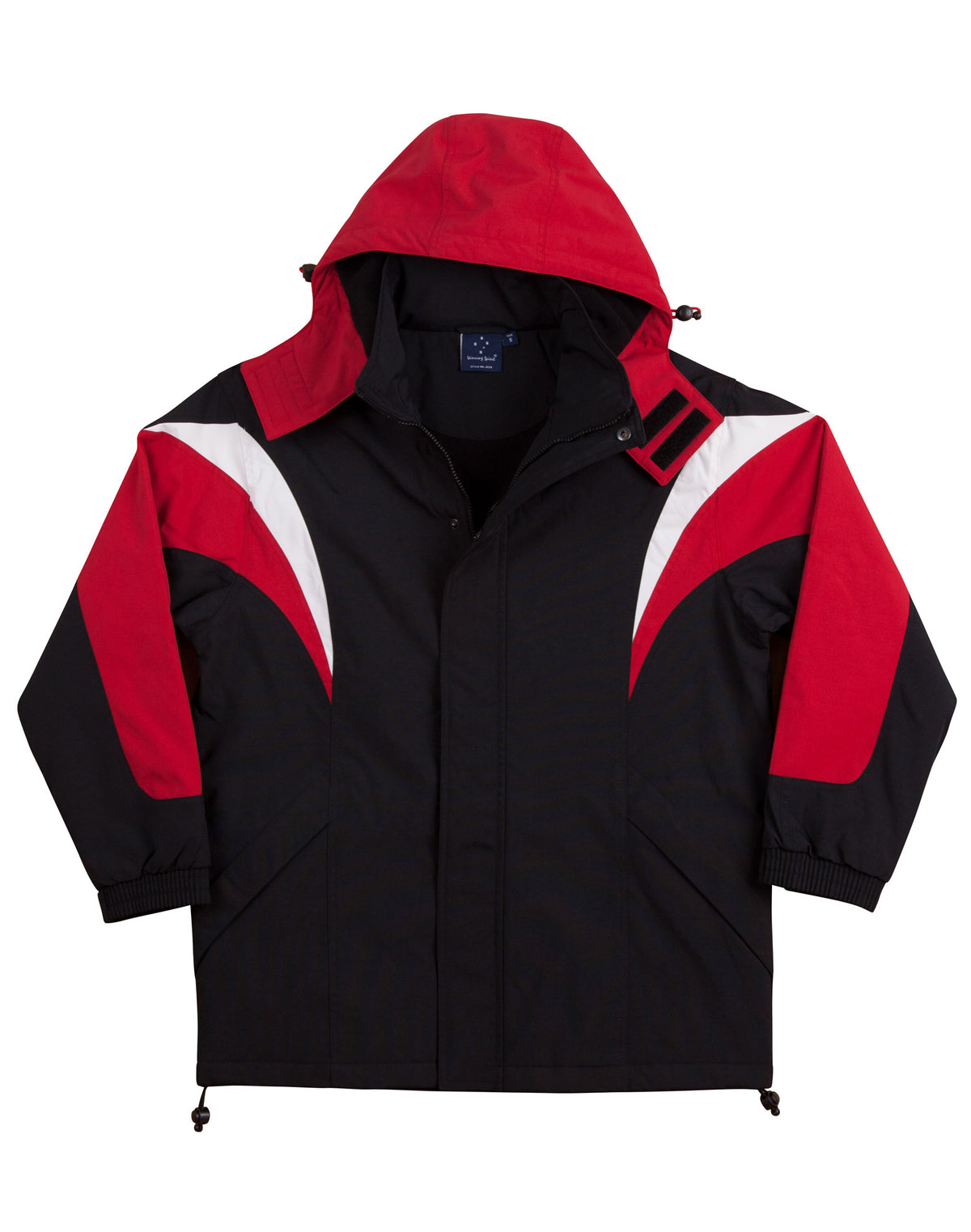 Bathurst Tri-Color Jacket With Hood - JK28 - Black / White / Red