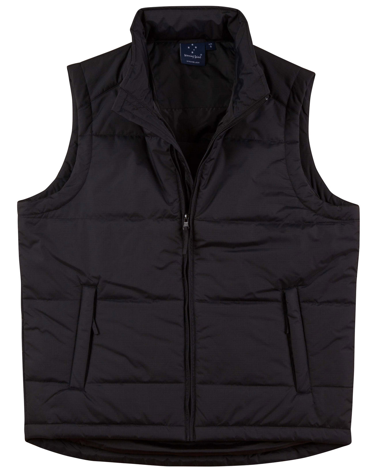 Men's Nylon Rip-stop Padded Vest - JK29 - Black