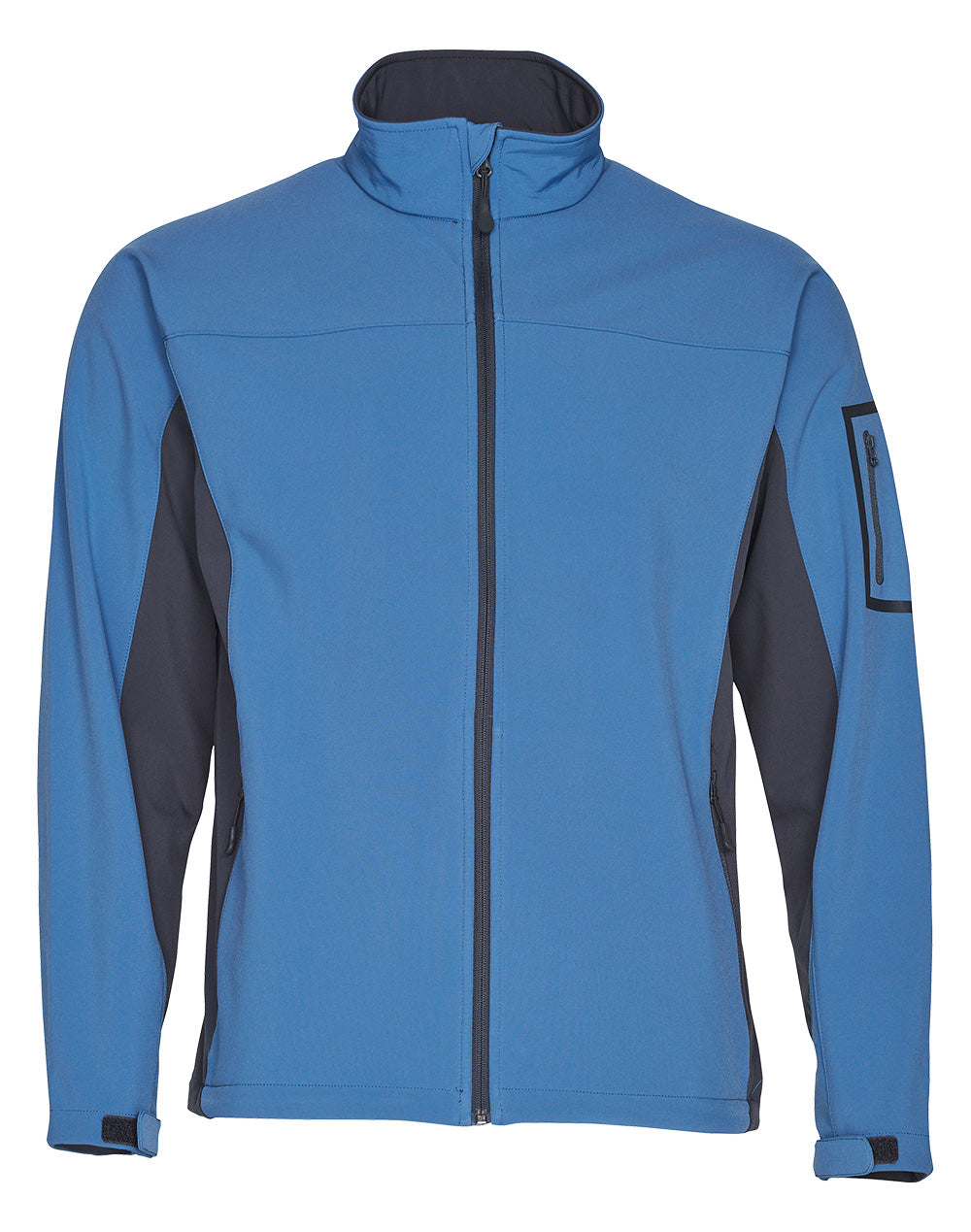 Men's Contrast Softshell Jacket - JK31 - Mild Blue / Grey