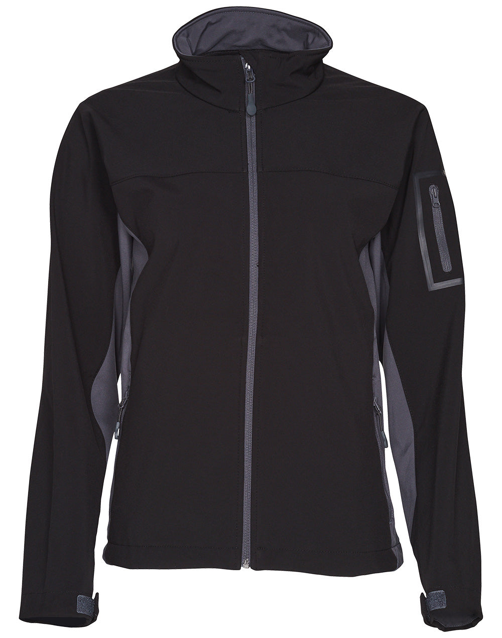 Ladies' Contrast Softshell Jacket - JK32 - Black / Grey