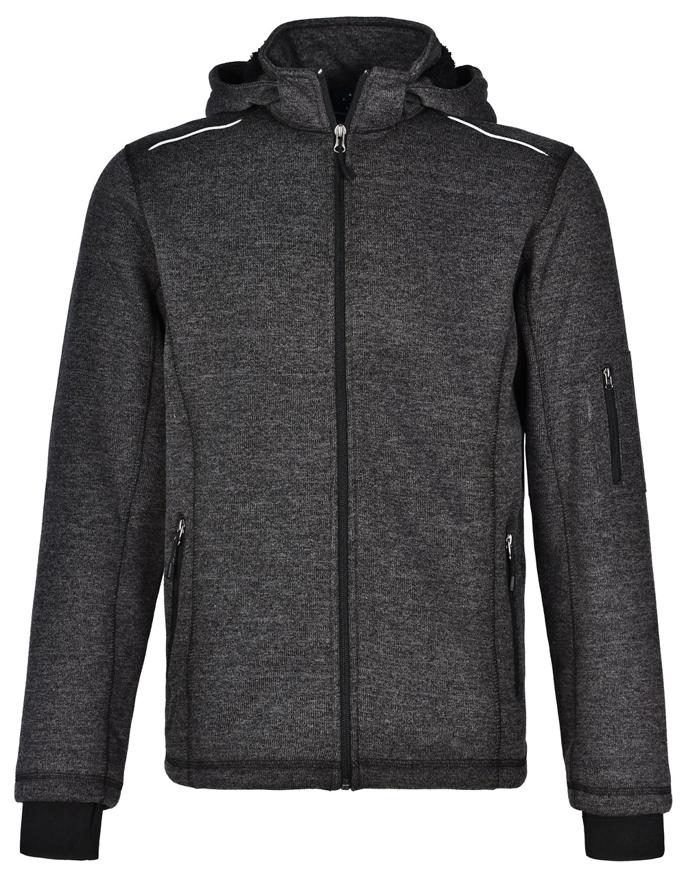 Men's Heather Bonded Fleece Jacket - JK41 - Black