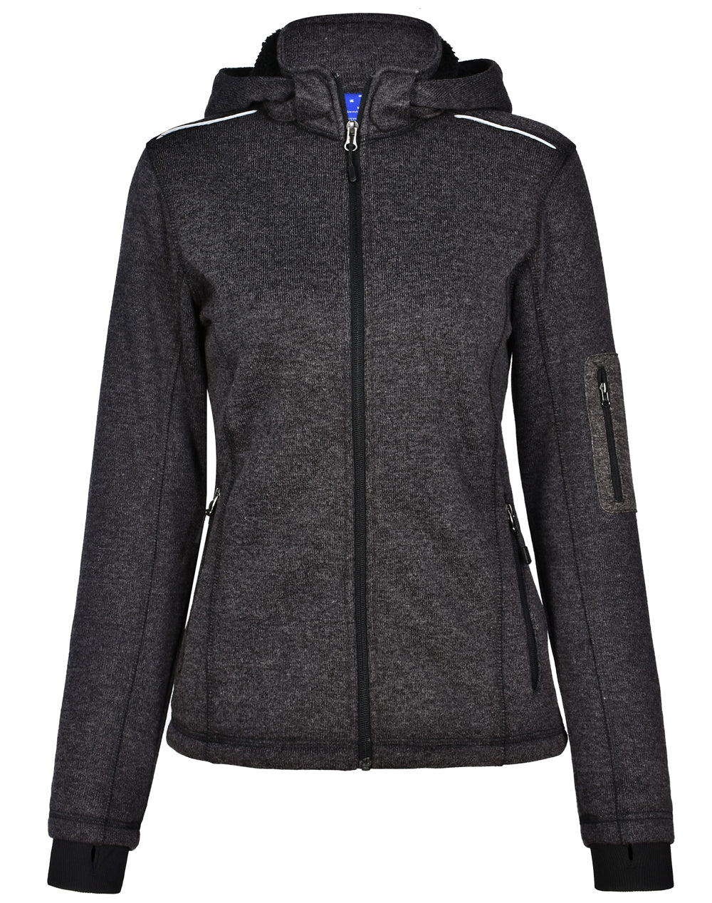 Ladies' Heather Bonded Fleece Jacket - JK42 - Black