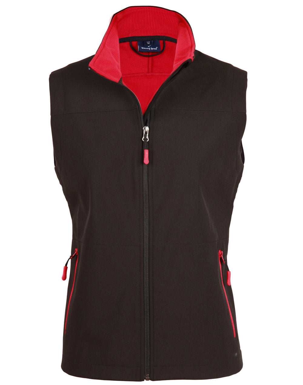 Ladies' Softshell Contrast Vest - JK46 - Black / Red