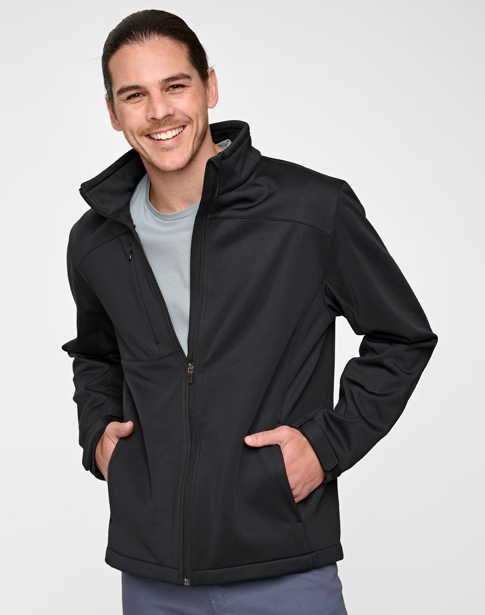 Sustainable Softshell Corporate Jacket Men's - Black - Model
