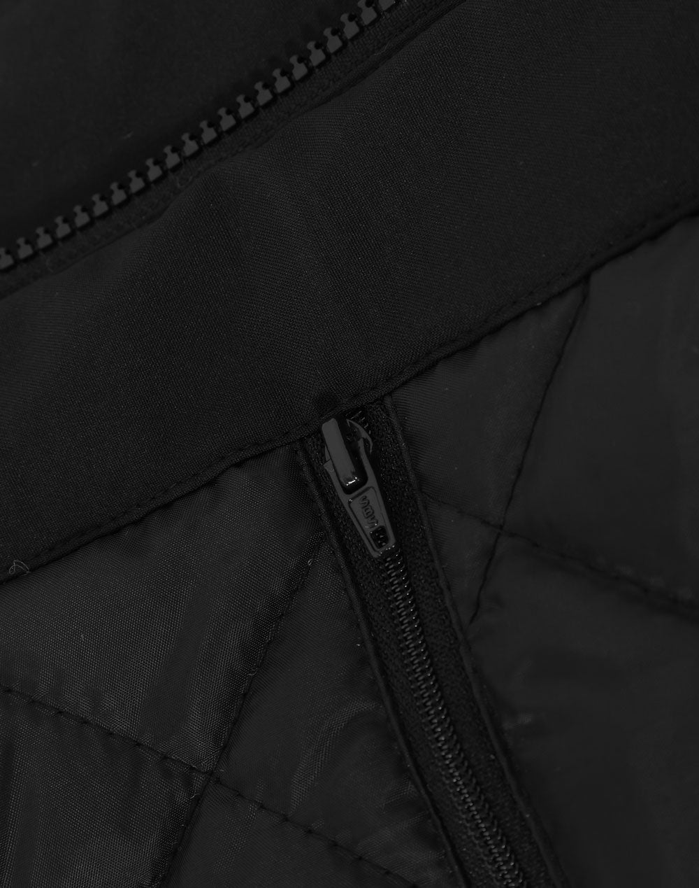 Unisex Waterproof Quilted Jacket - Black - View