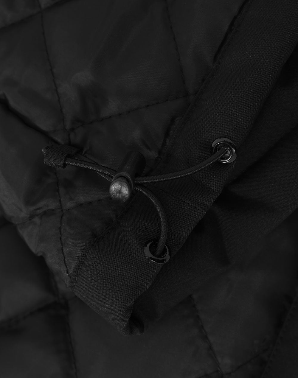 Unisex Waterproof Quilted Jacket - Black - View
