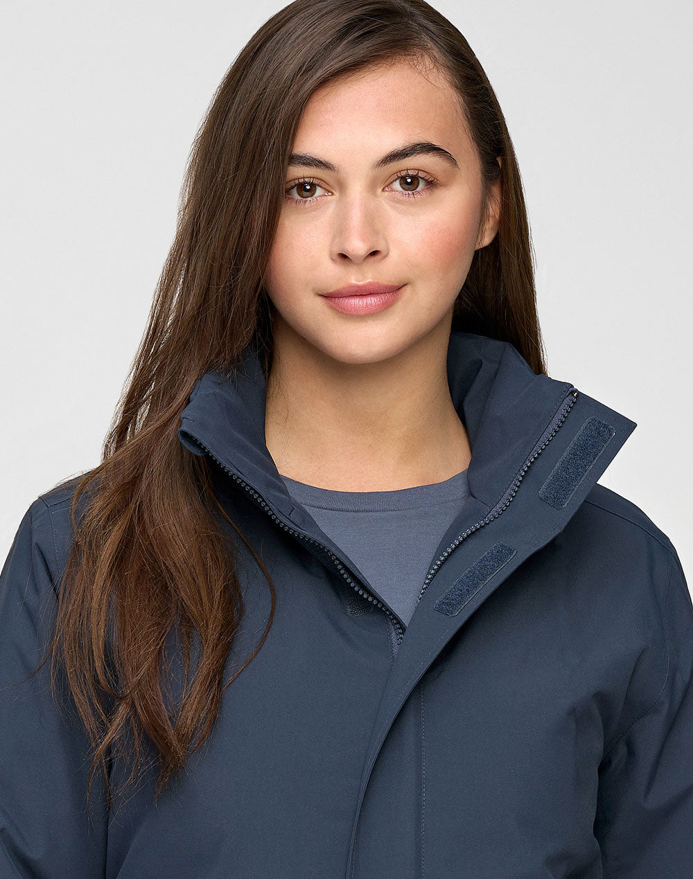 Unisex Waterproof Quilted Jacket - Navy - View