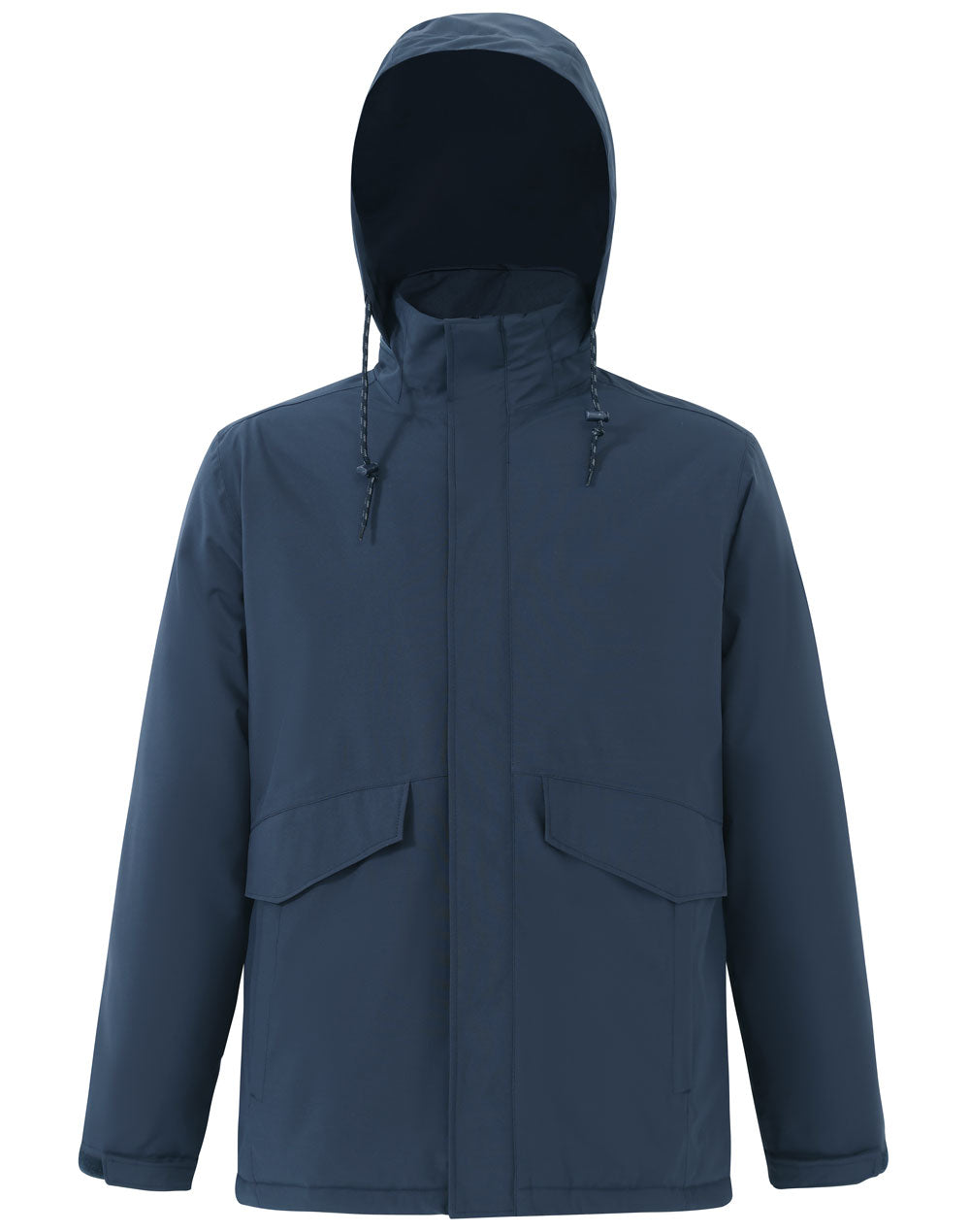Unisex Waterproof Quilted Jacket - Navy - View
