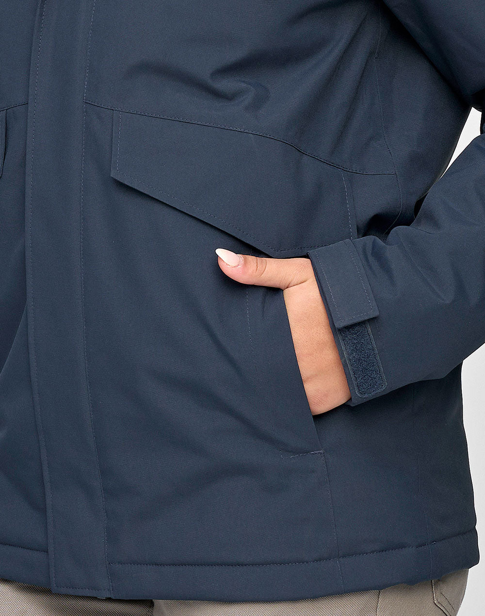 Unisex Waterproof Quilted Jacket - Navy - View