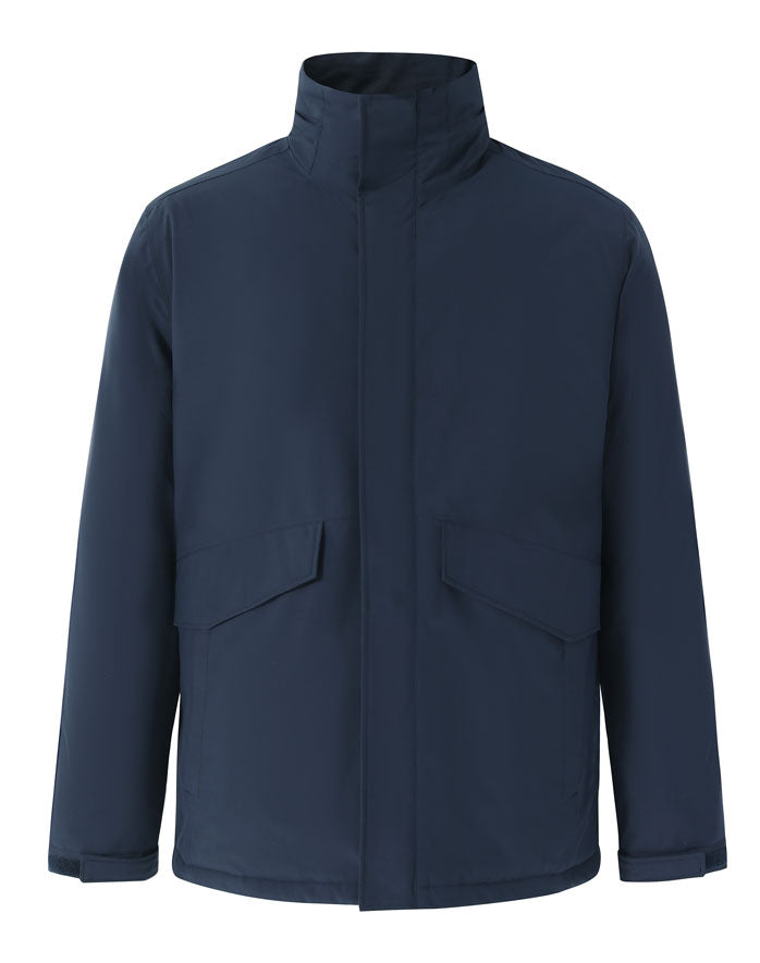 Unisex Waterproof Quilted Jacket - Navy - Front
