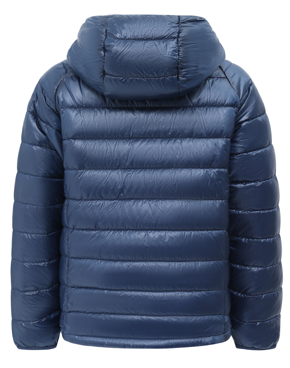 Kids Sustainable Lightweight Hooded Puffer Jacket - Navy - Back