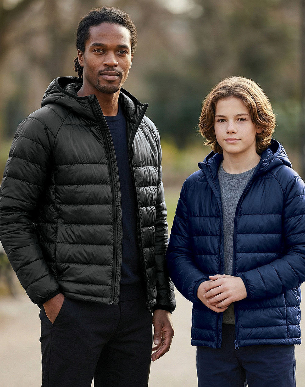 Adults Sustainable Lightweight Hooded Puffer Jacket - view